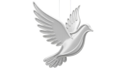 Fototapeta premium Silver Dove Of Peace Ornament 3d Render