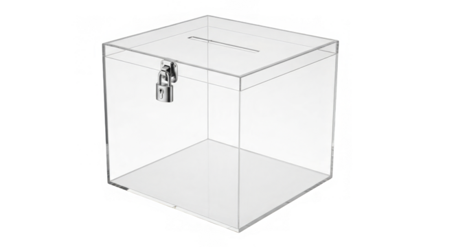 Transparent Acrylic Ballot Box With Lock