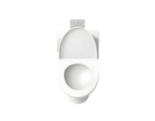 Top-Down View of a White Toilet with Transparent Background