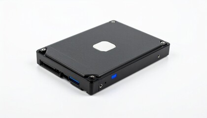 "External hard drive, isolated on white background, data storage"

