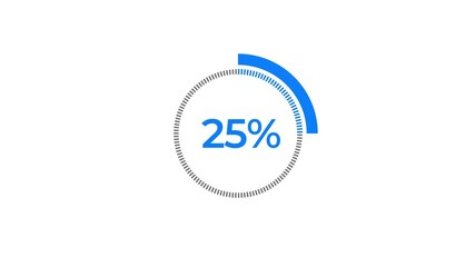25 Percent Blue Pie Chart Infographic Animation on Green Screen Data Visualization, Statistics, Business Video