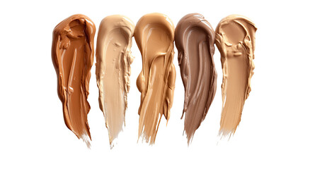 Foundation swatches in various shades