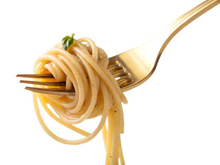 spaghetti on fork