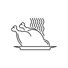 Traditional food turkey chicken icon vector