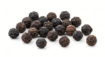 Obraz premium Pile of Black Peppercorns on White Background
