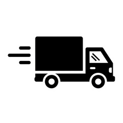 Fast delivery truck isolated on white background