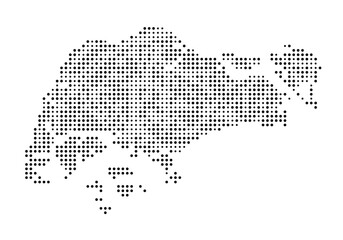 Singapore dotted map art black color