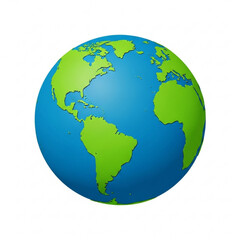 Fototapeta premium Earth globe with continents isolated on white background