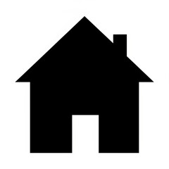 Fototapeta premium Black house silhouette isolated on white background