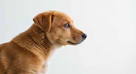 Puppy Looking Out of Frame with Copy Space