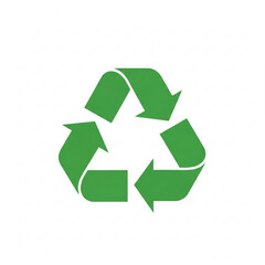 Obraz premium Green recycle symbol isolated on white background