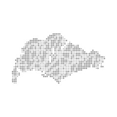 Fototapeta premium Singapore map dotted round grey color vector