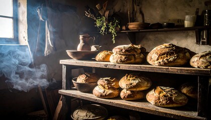 Rustic bakery interior