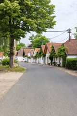 Picturesque street winding through Hadres, Lower Austria, showcasing charming traditional houses
