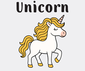 Cute Rainbow Unicorn Vector Illustration with Pink Hearts and Colorful Mane  Kawaii Style