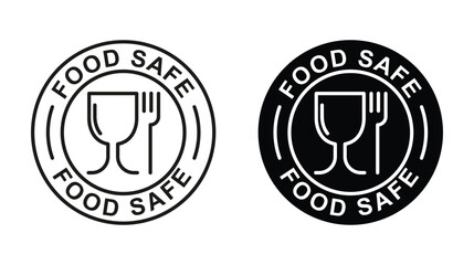 Set Monochrome Food Safe Icon Vector Symbol