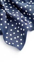 High-resolution textile close-up of polka dot fabric, clean minimal background for fashion, craft, and retro-inspired designs