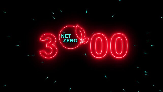 Net zero emission and carbon neutral concept with Net zero icons and 3000 year change concept. Sustainable development and red business concept Climate neutral long term strategy 3000 with net zero.