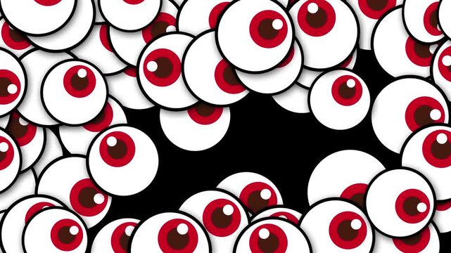 Halloween Red Eyes Transition 4k with Alpha Channel.