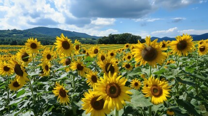 Obraz premium Sunflowers in Summer: Bright Blooms Under the Sun