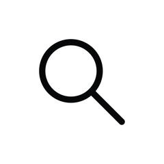 Magnifying glass simple line style vector.