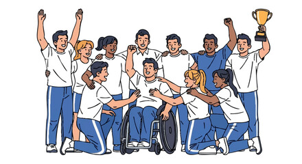 Inclusive sports team celebrate success