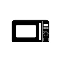 Obraz premium A black microwave oven isolated on a white background view