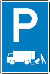 parking sign on blue background
