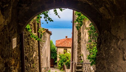 Ancient alley to lake