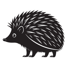 black hedgehog Silhouette Vector, High Quality Illustration on White Background © Craftdot