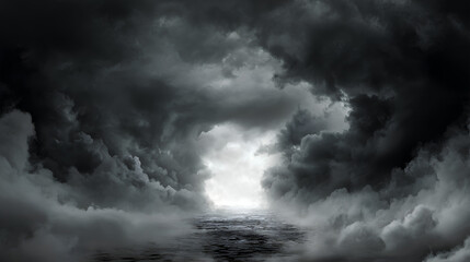 Obraz premium Horror darkness cloudy cut out 3d illustration Stock Illustration