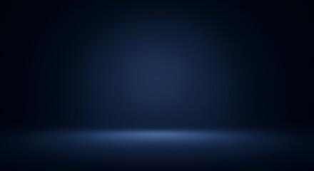 Dark navy blue studio backdrop with subtle lighting gradient.