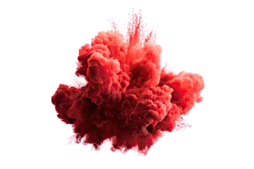 Red ink cloud bursts in water