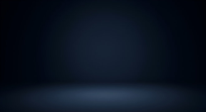 Dark, moody, gradient background with subtle lighting variations.  A deep blue studio backdrop ideal for product photography or graphic design.