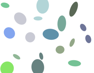 Cool Toned Elliptical Particles Overlay on Transparent Background