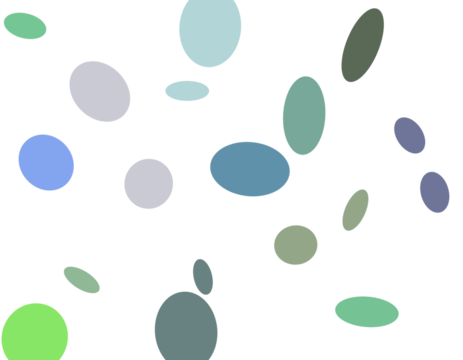 Cool Toned Elliptical Particles Overlay on Transparent Background