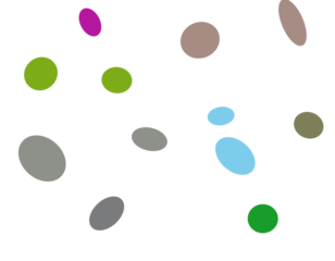 Cool Toned Elliptical Particles Overlay on Transparent Background