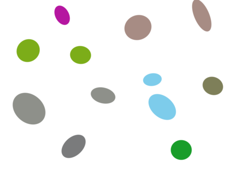 Cool Toned Elliptical Particles Overlay on Transparent Background