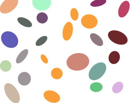 Cool Toned Elliptical Particles Overlay on Transparent Background