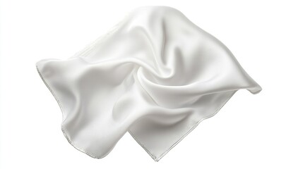 White flying handkerchief isolated on a white background,