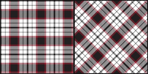 Tartan plaid pattern vector graphic. Seamless check plaid texture background for dress, skirt, scarf, throw, jacket, fabric, cloth, blanket. Scottish retro style