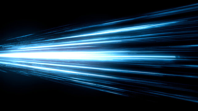 Moving blue light streak ray  Stock Illustration