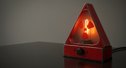 Retro Atomic Radiation Warning Lamp