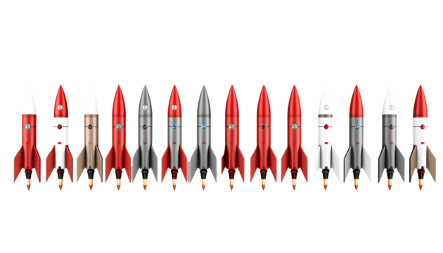 Collection of Diverse Rocket Ship Illustrations