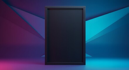 Blank Vertical Poster Mockup in Neon 