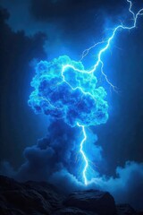 Fototapeta premium Electric Blue Energy Surge Vibrant Power Exploding Outwards, Symbolizing Courage, Innovation, and Limitless Potential