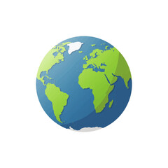 Stylized illustration of the Earth, showing continents and oceans.