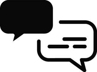 Simple Speech Bubble Icon, Dialogue Box, Chat Sign with Transparent Background