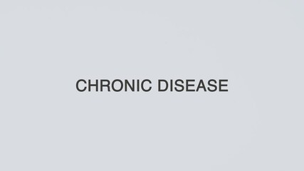 Chronic disease word diagnosed with a stethoscope held in hand on a white background, illustrating long-term health conditions, medical diagnosis, healthcare concept, and awareness