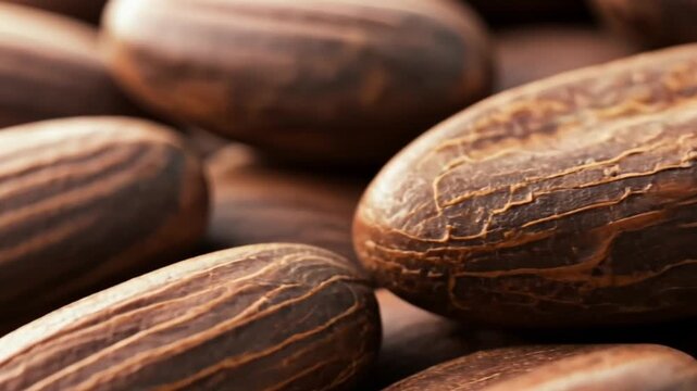 Shea Butter Wonders: A close-up shot showcases the raw, natural beauty of shea butter nuts. Revealing intricate textures and warm tones, the image celebrates the essence of natural skincare.